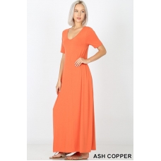 Zenana Ash Copper Maxi Dress